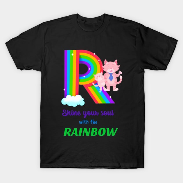 R for Rainbow T-Shirt by Bisusri